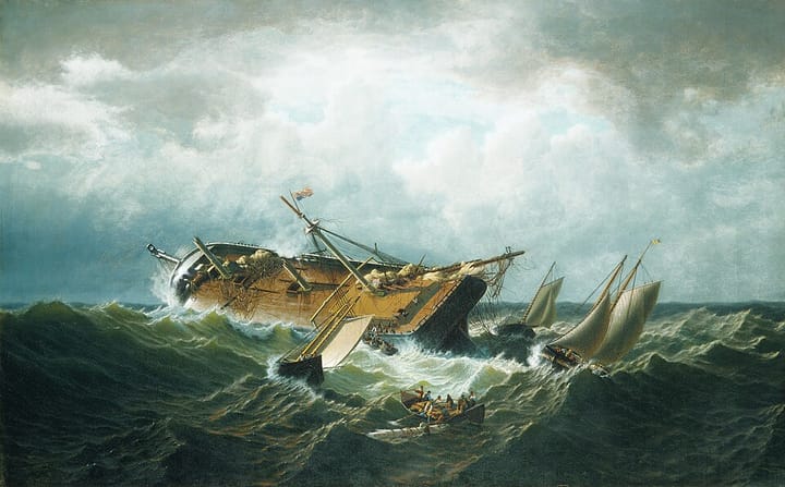  Shipwreck off Nantucket (Wreck off Nantucket after a Storm) - painting by William Bradford